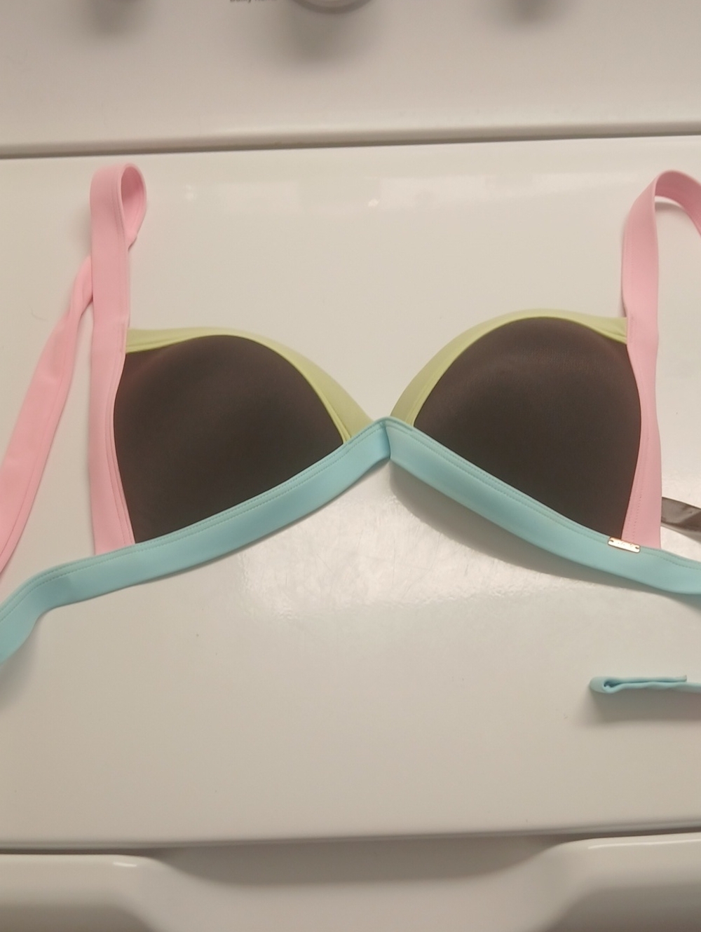 Women’s Colorblock Push-Up Bikini Top - Pink/Yellow/Blue